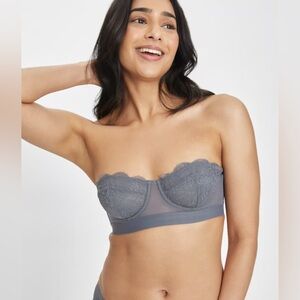 Lively The Lace Strapless in Smoke 34DDD. BNWT